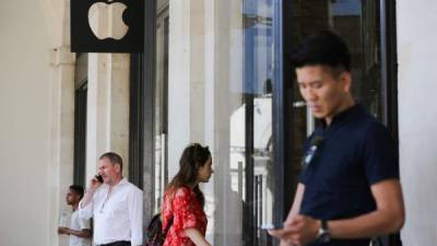 Tienda de Apple ubicada en la localidad de Covent Garden, en Londres. AFP