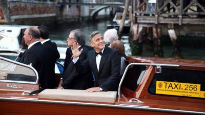 El actor George Clooney en Venecia.