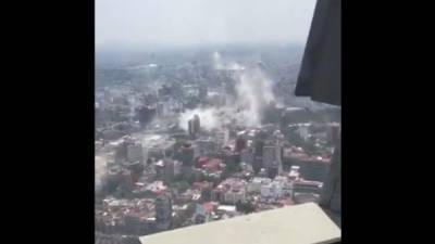 Foto de una vistada desde un edificio en México, minutos después del sismo.