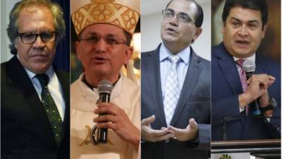 Luis Almagro, de OEA, monseñor Juan José Pineda, el pastor Alberto Solórzano y el presidente apoyan realizar el diálogo.