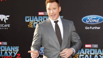 Chris Pratt en la premier de 'Guardianes of the Galaxy Vol. 2'.