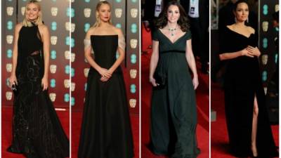 Las estrellas desfilan hacía la ceremonia de los premios Bafta del cine británico. Muchas celebridades optaron por el color negro como un símbolo de protesta contra el acoso y abuso sexual en la industria del entretenimiento.