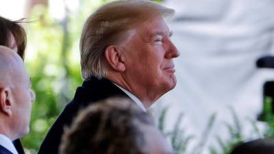 El presidente estadounidense Donald J. Trump asiste al funeral del evangelista Billy Graham en Charlotte, EE.UU., el 2 de marzo del 2018. EFE