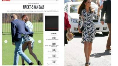 La imagen fue dada a conocer también en el sitio de la revista alemana Bunte. (Foto: Tomada de Bunte.de). Con un diseño de Diane von Furstenberg fue captada la duquesa en la escandalosa foto.