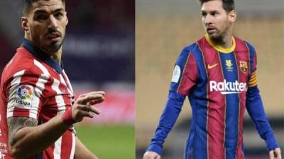 Luis Suárez y Messi son los goleadores del Atlético de Madrid y Barcelona respectivamente.