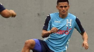 Andy Nájar en el entrenamiento de este martes de la Selección de Honduras en el estadio Morazán. Foto Delmer Martínez