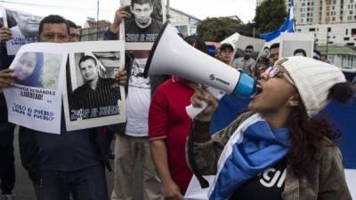 Varias personas protestan contra Daniel Ortega. Foto: AFP/Archivo