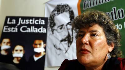 Hilda Caldera, viuda de Alfredo Landaverde.