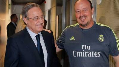 Florentino confía en Benítez y asegura que el cuadro merengue poco a poco se terminará levantando. Foto Real Madrid.
