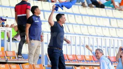 Así fue la celebración de Diego Vázquez tras el tercer gol del Motagua marcado por Rubilio Castillo.