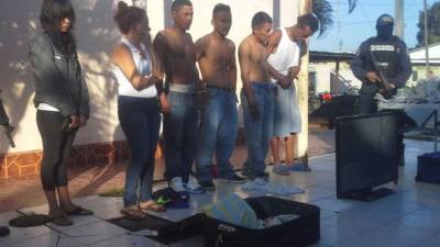 Integrantes de la mara MS capturados en la colonia San Jorge de El Progreso, Yoro.