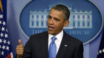 Barack-Obama cuando brindaba una conferencia de prensa. Foto-EFE.
