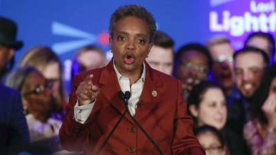 Lori Lightfoot, primera alcaldesa abiertamente gay.AFP