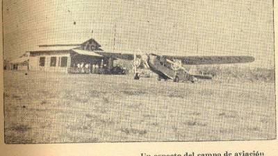 Postal del primer campo de aviación que se construyó en la ciudad de San Pedro Sula.
