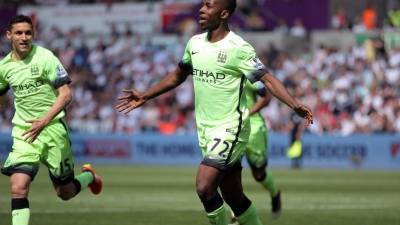 Kelechi Iheanacho celebrando su gol a favor de los citizens. Foto EFE.