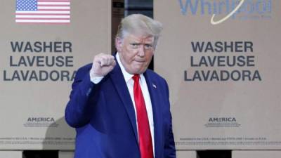 President Donald Trump speaks at the Trump campaign headquarters on Election Day, Tuesday, Nov. 3, 2020, in Arlington, Va. (AP Photo/Alex Brandon)