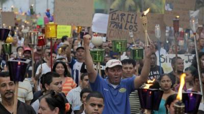El martes anterior, la marcha fue en la ciudad de Tocoa, Colón.