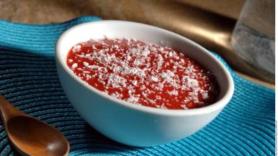 Dulce de coco y fresa