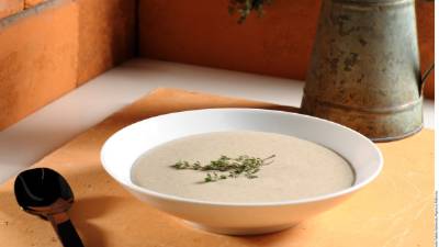 Crema de hongos y berenjena