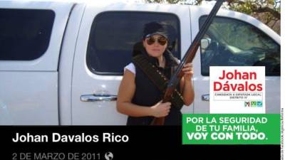 La candidata Johan Dávalos reconoció que ella es la que aparece en las fotos.