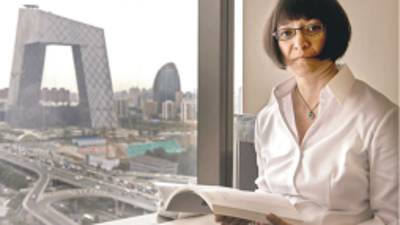 Charlene Chu, en su oficina de Fitch Ratings en Beijing.