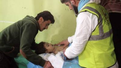 Al menos 13 niños murieron durante el ataque con armas químicas del régimen sirio. AFP.