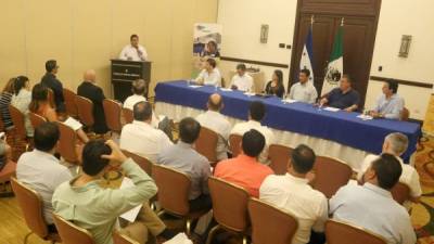 Los representantes del Gobierno y los empresarios mexicanos ofrecieron ayer una conferencia de prensa en San Pedro Sula.
