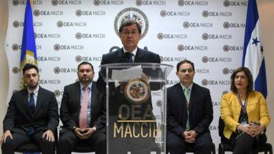 Luiz Antonio Guimarães, vocero de la Maccih, informó en conferencia de prensa sobre el requerimiento fiscal emitido contra exdirectivos del Instituto Hondureño de Seguridad Social.