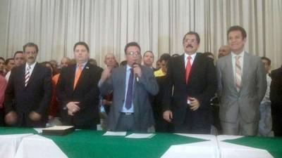 Líderes del Partido Liberal, Libre, Pac y Pinu anunciaron la creación de la Coalición Nacional Opositora.
