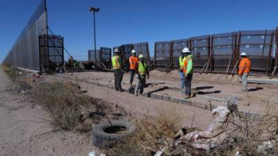 Los trabajos en el muro levantado en la frontera con México se aceleran antes de la toma de posesión en Estados Unidos./AFP.