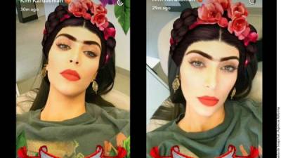 Kim Kardashian se caracterizó como Frida Kahlo gracias a un filtro de Snapchat.