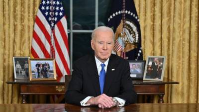 Biden durante su discurso de despedida en la Casa Blanca.