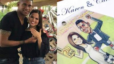 Carlo Costly, delantero hondureño que juega en el Marathón y ex mundialista, contrae nupcias este sábado con su amada Karen Torres. Te contamos los detalles de lo que será la espectacular boda, desde los invitados de lujo, el postre, la música, las invitaciones etc.