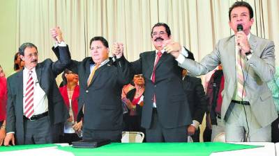 Los dirigentes de los partidos políticos de oposición en una foto de archivo.