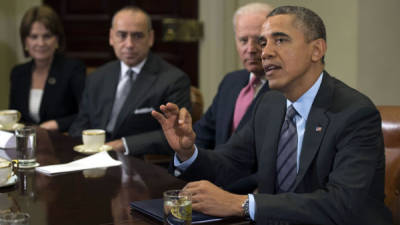 Obama, quien estuvo acompañado por el vicepresidente Joe Biden, se reunió con los principales ejecutivos de empresas como Lockheed Martin, Marriott, Motorola o McDonalds. AFP
