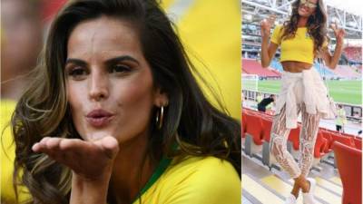 La modelo brasileña Izabel Goulart causó revuelo en el Spartak Stadium de Moscú, en el juego que la Selección de Brasil ganó 2-0 a Serbia y que le dio la clasificación a los octavos de final del Mundial de Rusia 2018.