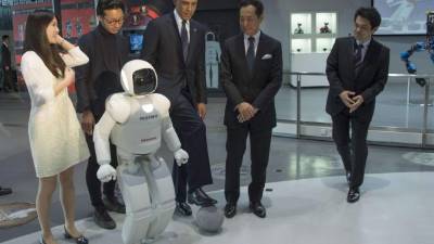 El presidente Barack Obama quedó impresionado con Asimo.