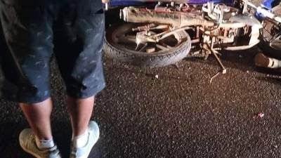 Escena del accidente donde murieron los dos jóvenes en Tocoa, Colón (Honduras).