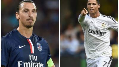 Ibrahimovic y Ronaldo, máximas figuras del PSG y Real Madrid respectivamente.