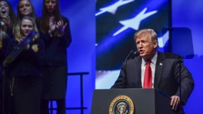 Trump volvió a aumentar desmedidamente y sin pruebas el número de migrantes que marchan hacia EEUU./AFP.