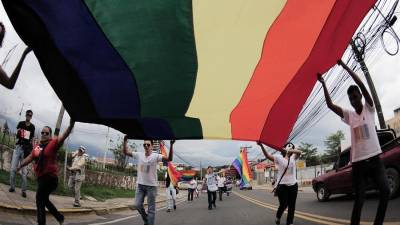 Una macha contra la homofobia en Tegucigalpa (Honduras).