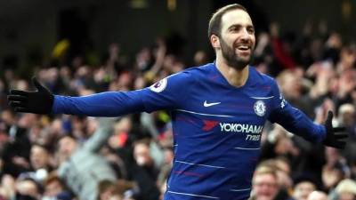 Gonzalo Higuaín marcó sus primeros dos goles con la camiseta del Chelsea. Foto AFP