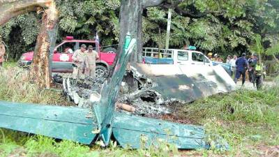 La avioneta que se estrelló en La Masica.