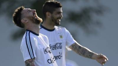 El jugador del Barcelona, Lionel Messi, durante una práctica.