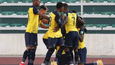 La selección de Ecuador marcha en el tercer lugar de las eliminatorias de Conmebol. Foto AFP.