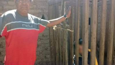 El niño permanece dentro de una jaula para evitar que deambule por las calles.