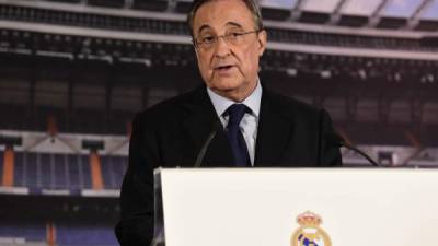 Florentino Pérez durante la rueda de prensa.