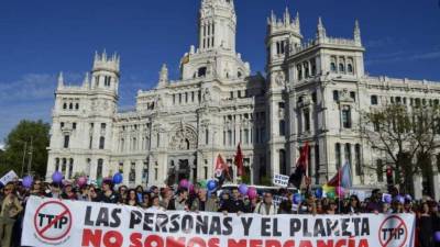 Varios países se oponen al TTIP. En la gráfica, una manifestación en Madrid.
