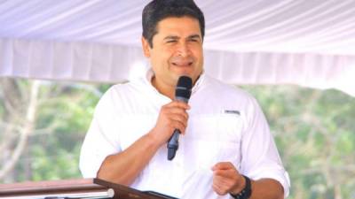 El presidente de Honduras, Juan Orlando Hernández, durante la inauguración del aeropuerto de Celaque en Gracias a Dios, Lempira en el occidente del país. Foto: Casa Presidencial