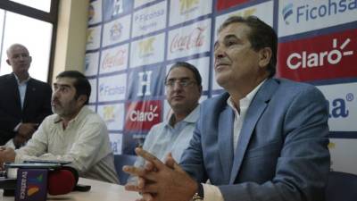 Pinto durante la conferencia de prensa de este día.